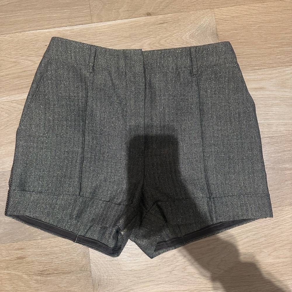 Authentic Chanel Brown/Gold Herringbone Hot Short